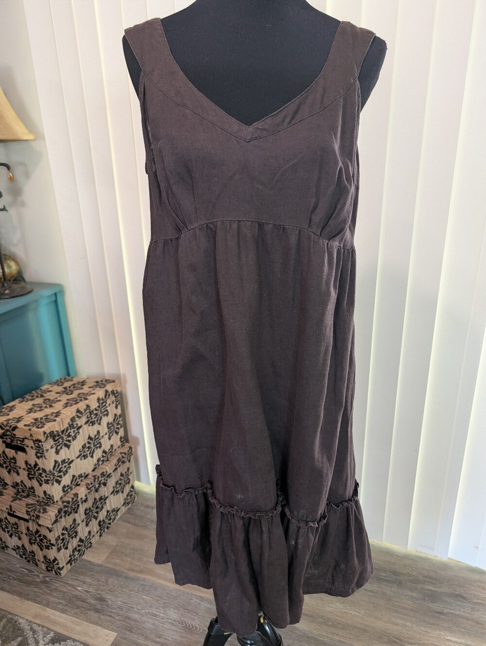 Mossimo Chocolate Brown Linen Summer Dress